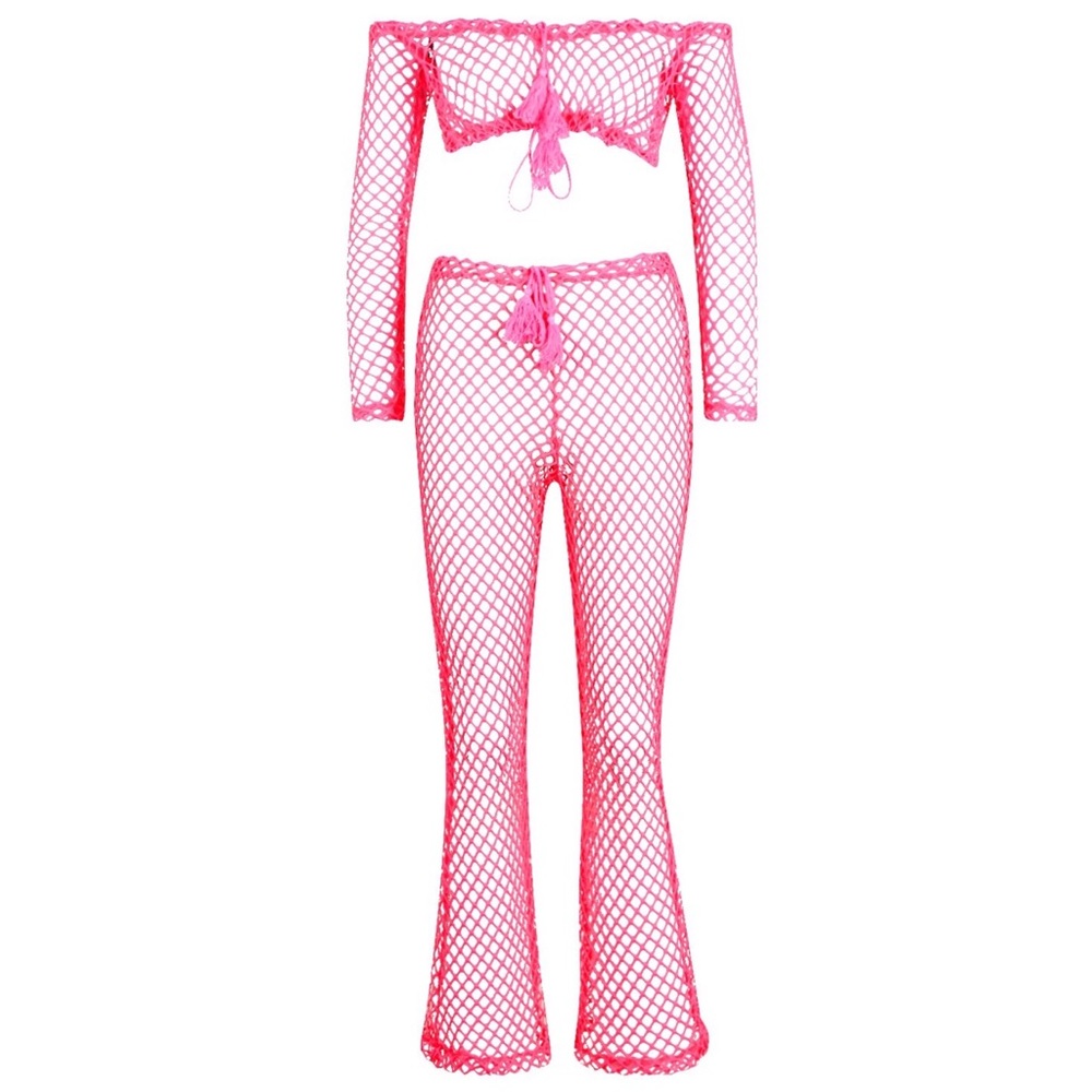 Fishnet Tie Front Beach Co-Ord - Picture 2 of 6